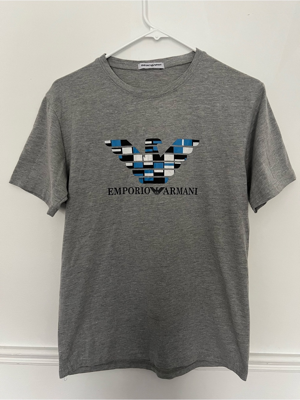 Emporio Armani Men's Grey Logo Crewneck T-Shirt